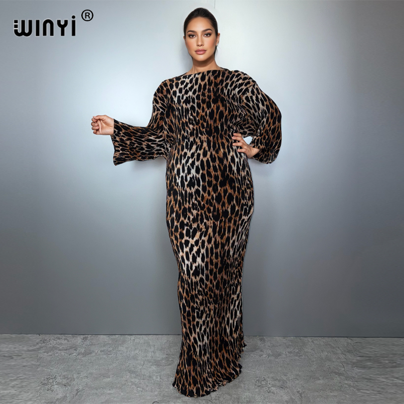 Boho Summer Beach Maxi Dress - Robe ample plissée élastique d'été WINYI,