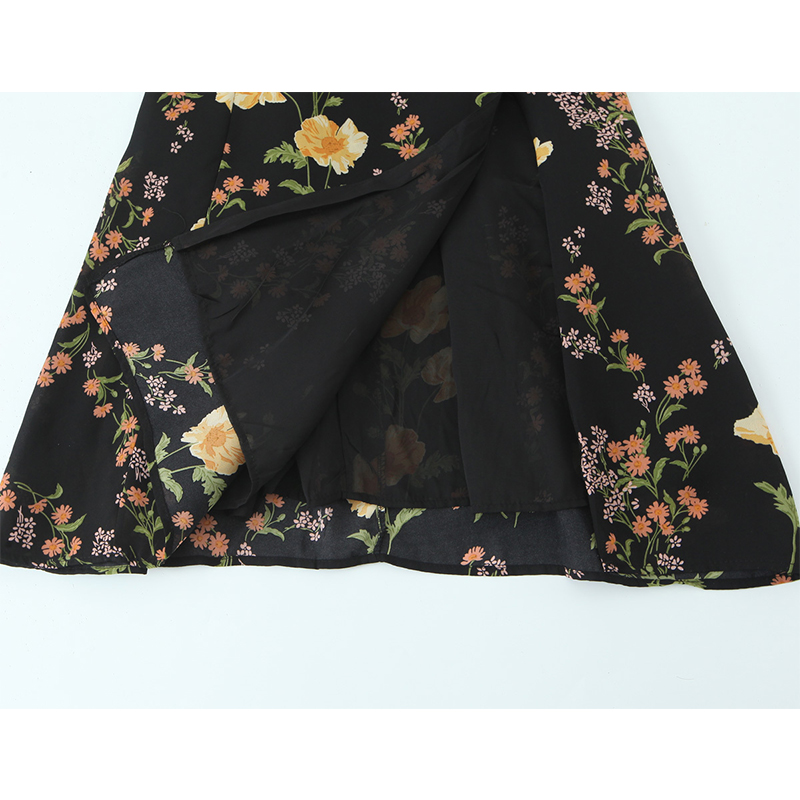 French Vintage Floral Midi Dress - YENKYE Style français Vintage imprimé fleuri