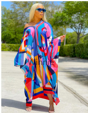 Boho Summer Beach Maxi Dress - Robe maxi musulmane multicolore, style bohème,