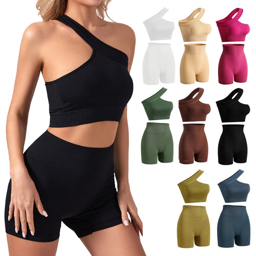 Seamless Ribbed Workout Tank Top - Ensemble de sport décontracté sans coutures
