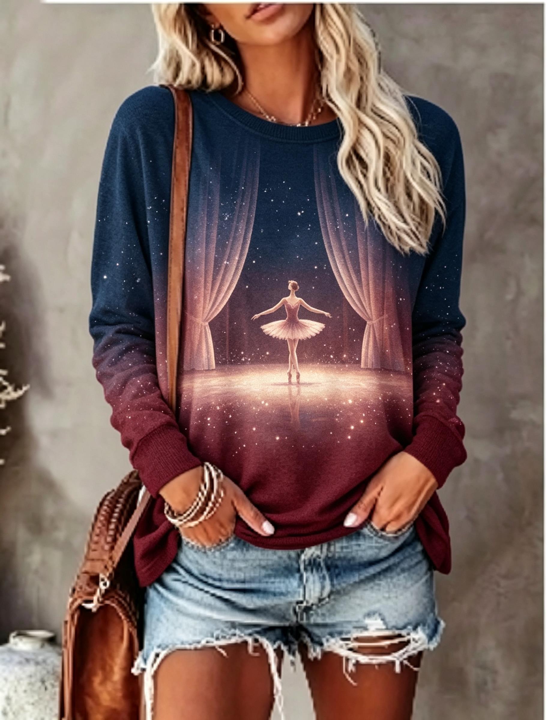 Blouses - T-shirt à manches longues pour femmes,