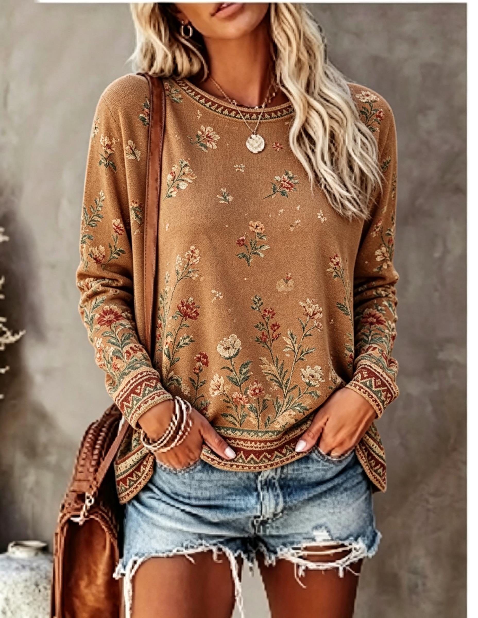 Blouses - T-shirt à manches longues et col