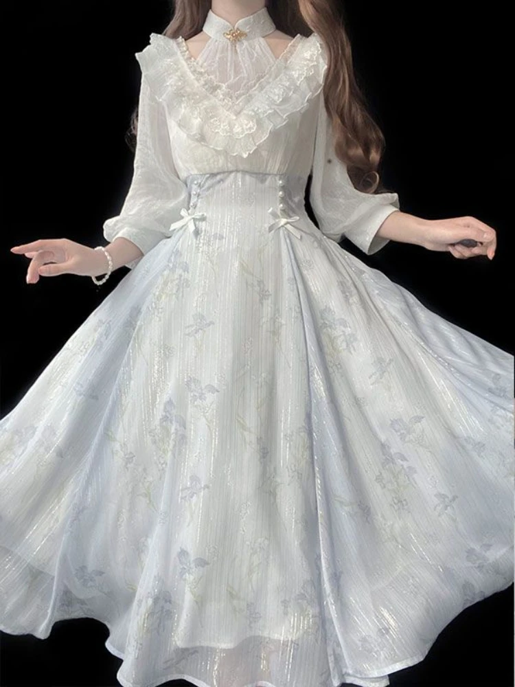 Robe une pièce florale Lolita  - French Vintage Floral Midi Dress avis et prix
