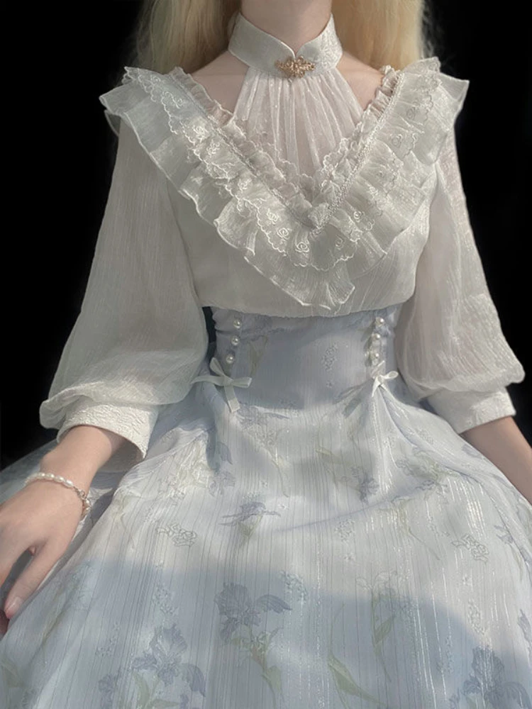 Robe une pièce florale Lolita  - French Vintage Floral Midi Dress avis et prix
