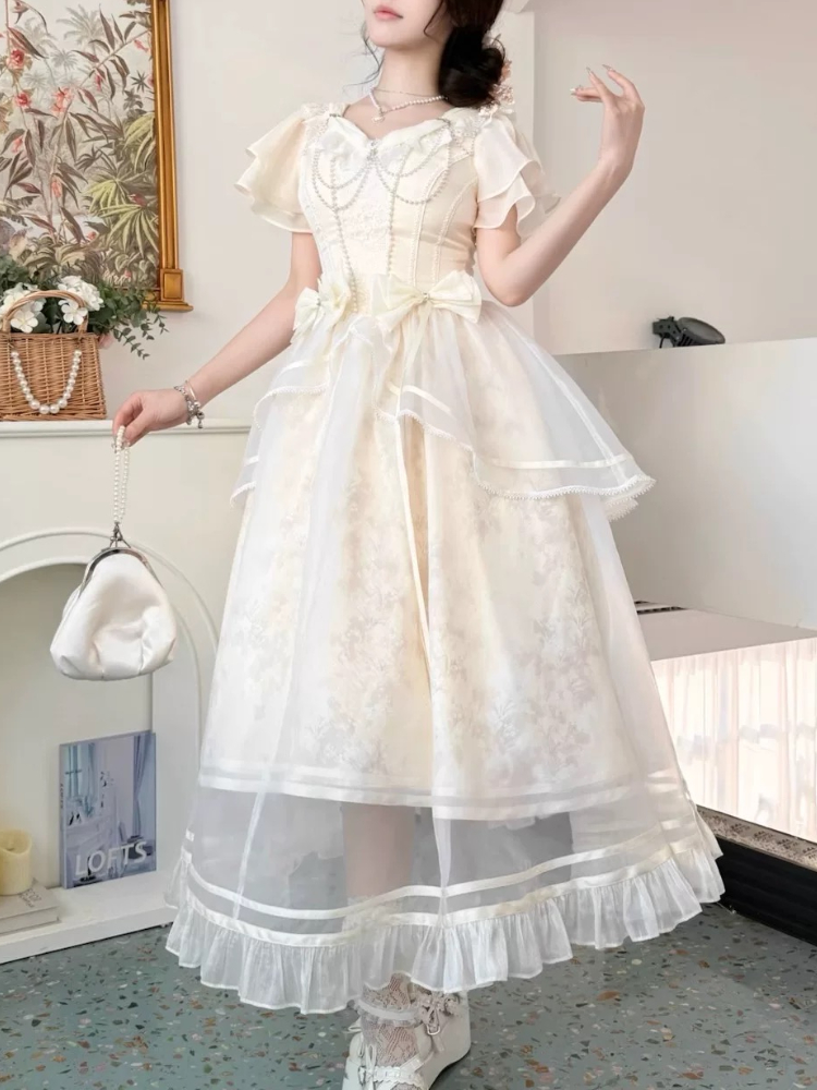 Robe longue Style forêt pour f - French Vintage Floral Midi Dress avis et prix