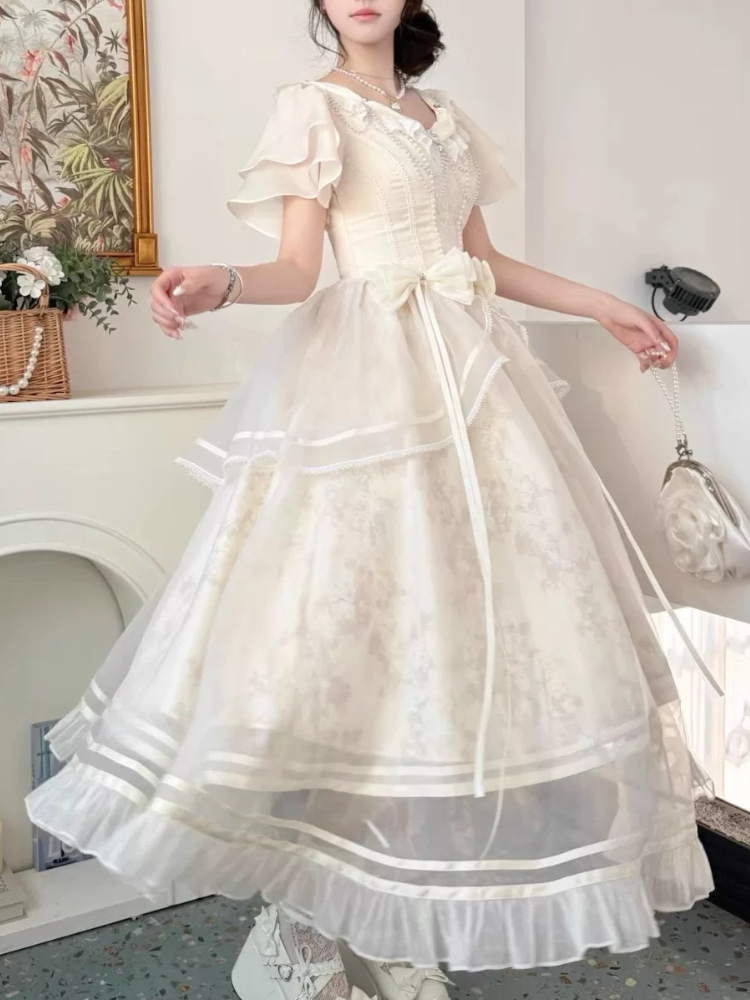 Robe longue Style forêt pour f - French Vintage Floral Midi Dress avis et prix