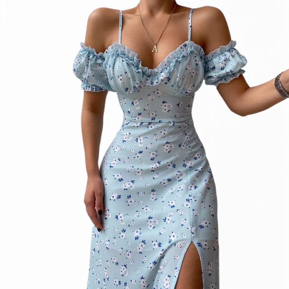 Robe d'été à fleurs pour femme - French Vintage Floral Midi Dress avis et prix