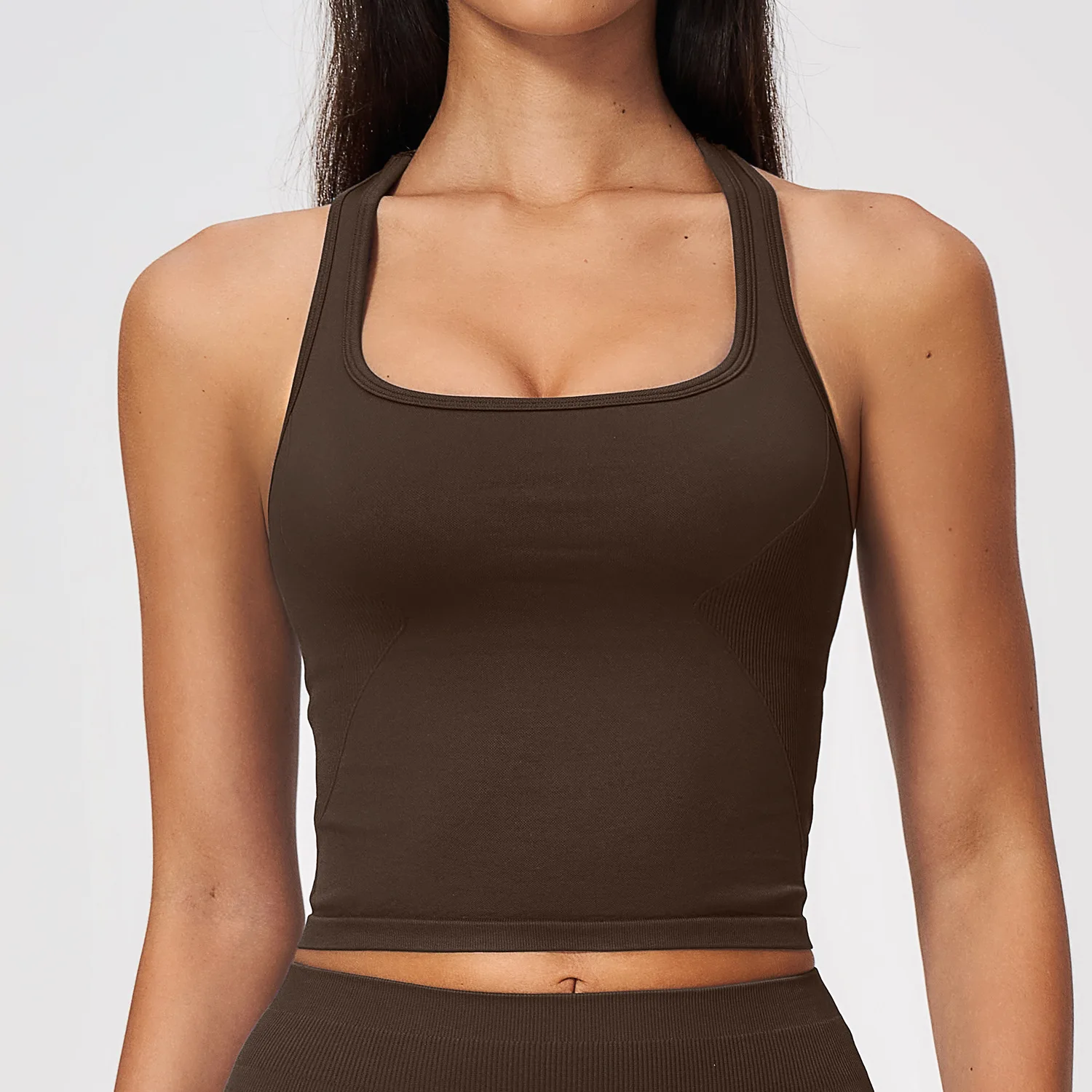 Soutien-gorge de sport sans co - Seamless Ribbed Workout Tank Top avis et prix
