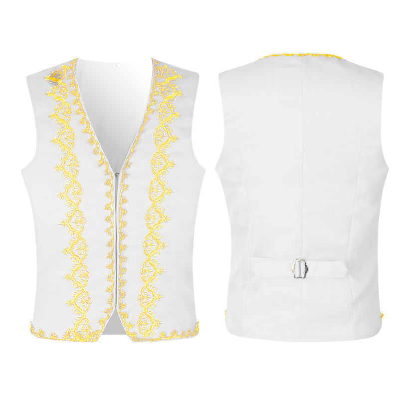 Gilet baroque brodé or médiéva - Tops avis et prix