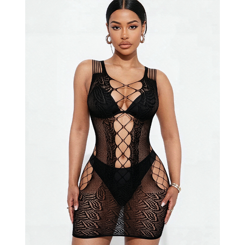 Lingerie sexy, vêtements de nu - Sexy Mesh Sheer Bodycon Dress avis et prix