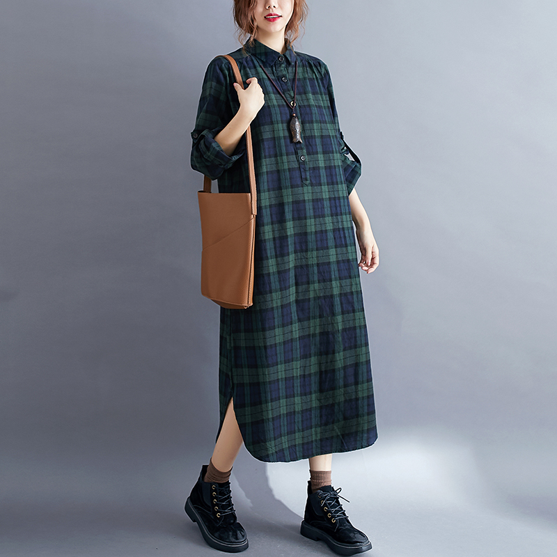 Robe chemise décontractée à ca - Korean Style A Line Shirt Dress avis et prix